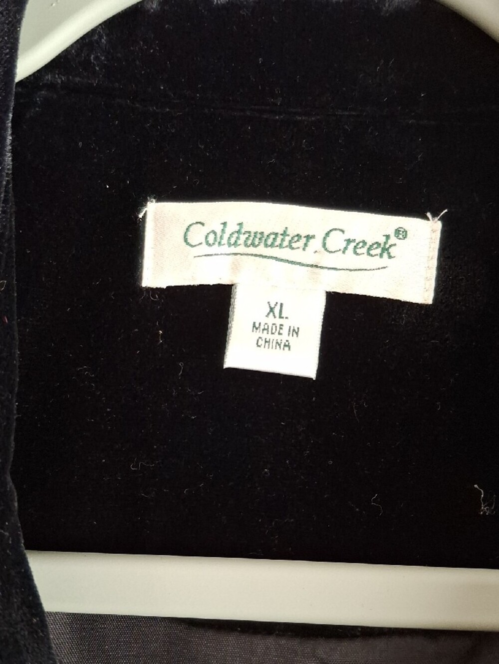 Coldwater Creek Black Velvet Coat with Red Embroidered Scrollwork - Picture 2 of 8